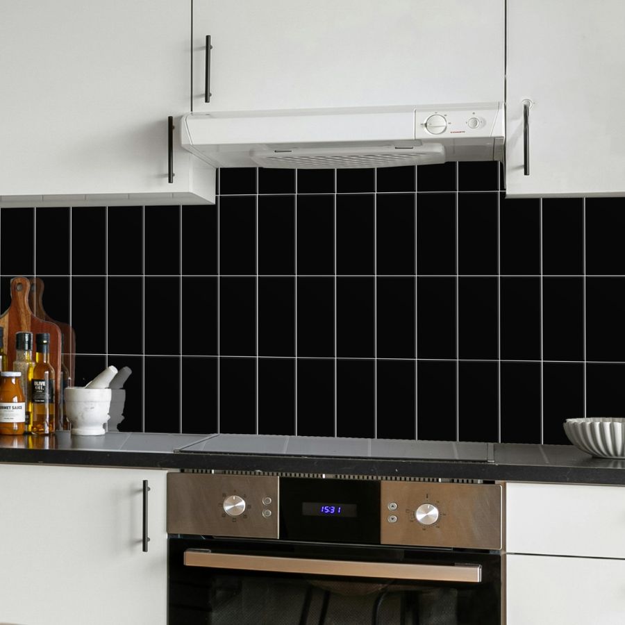 Plain Wall Tile 7,5x15 | Black 150 Glossy