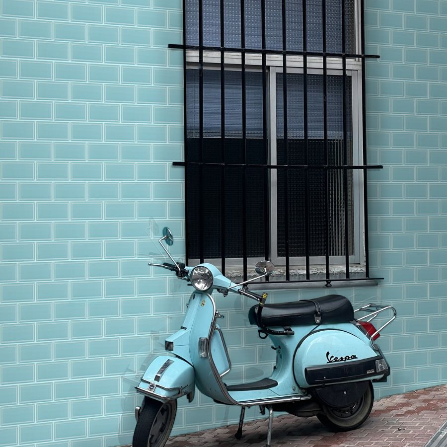 Azulejo Biselado 7,5x15 | Azul Tiffany 1740 Brilhante