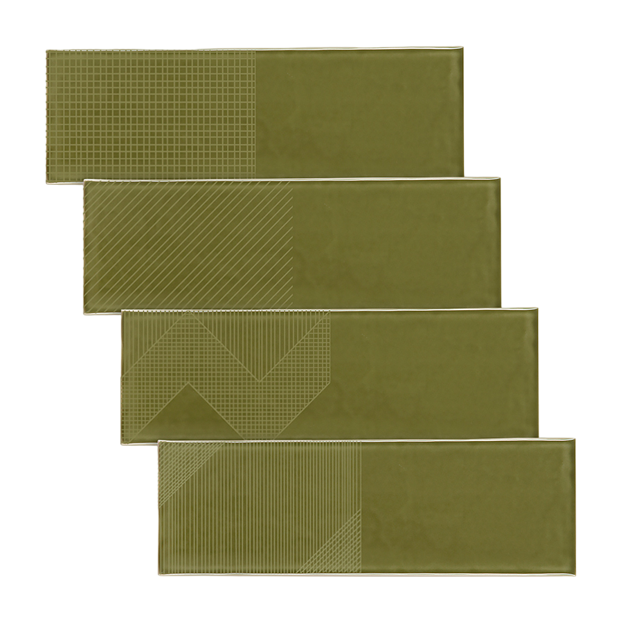 Deep Emotion Wall Tile M10x30 | Green 870 Design MIX