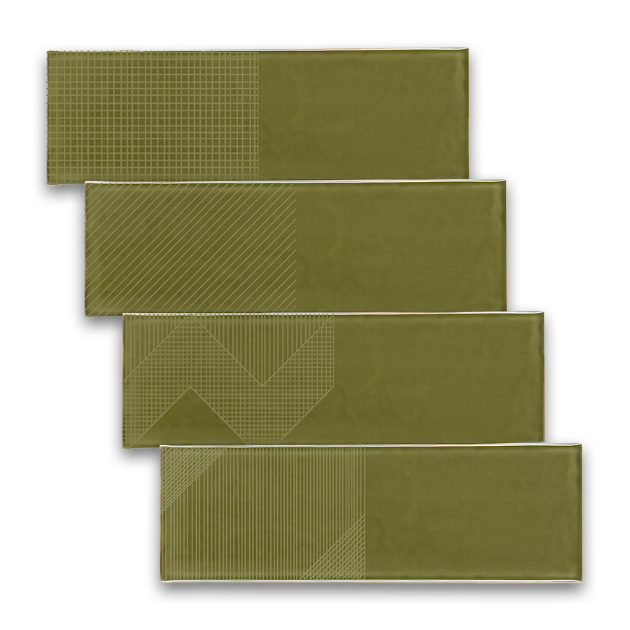 Deep Emotion Wall Tile M10x30 | Green 870 Design MIX