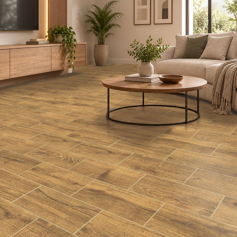 Carrelage Sol Alfena 19x48 | Marron MIX Mat
