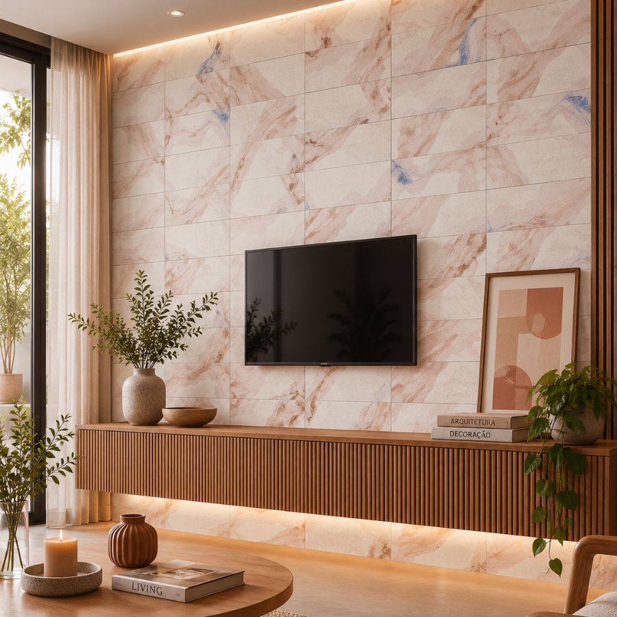 Azulejo Aurora 20x50 | Rosa Brilhante