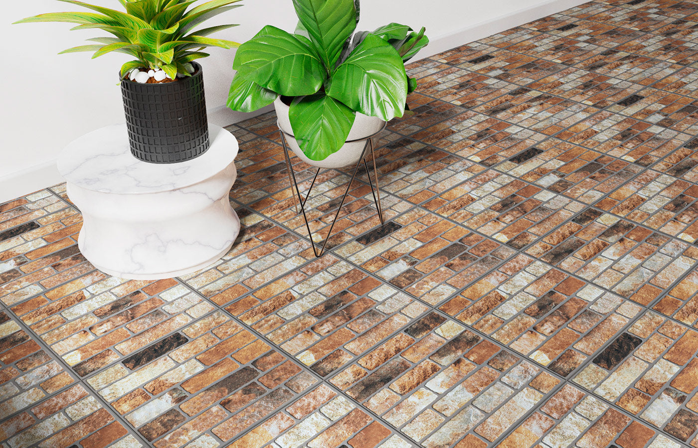 Bussaco Floor Tile 33,5x33,5 | Brown MIX Matt