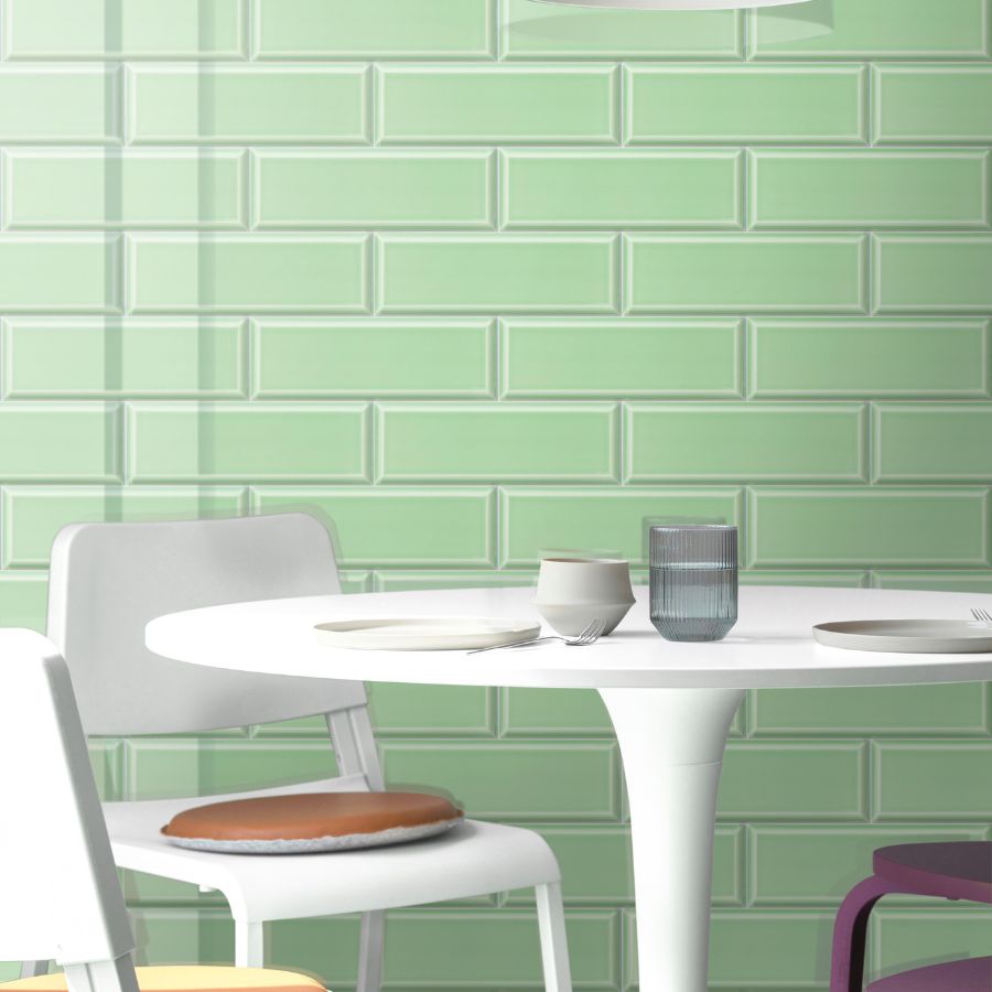 Azulejo Biselado M10x30 | Verde 810 Brilhante