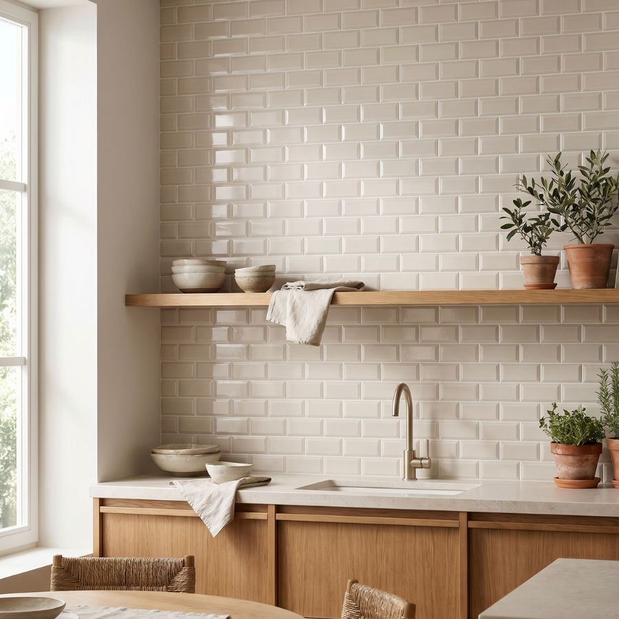 Azulejo Biselado 7,5x15 | Bege 550 Brilhante