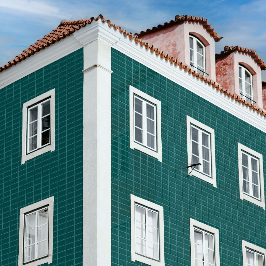 Azulejo Biselado 7,5x15 | Verde Azulado 1800 Brilhante