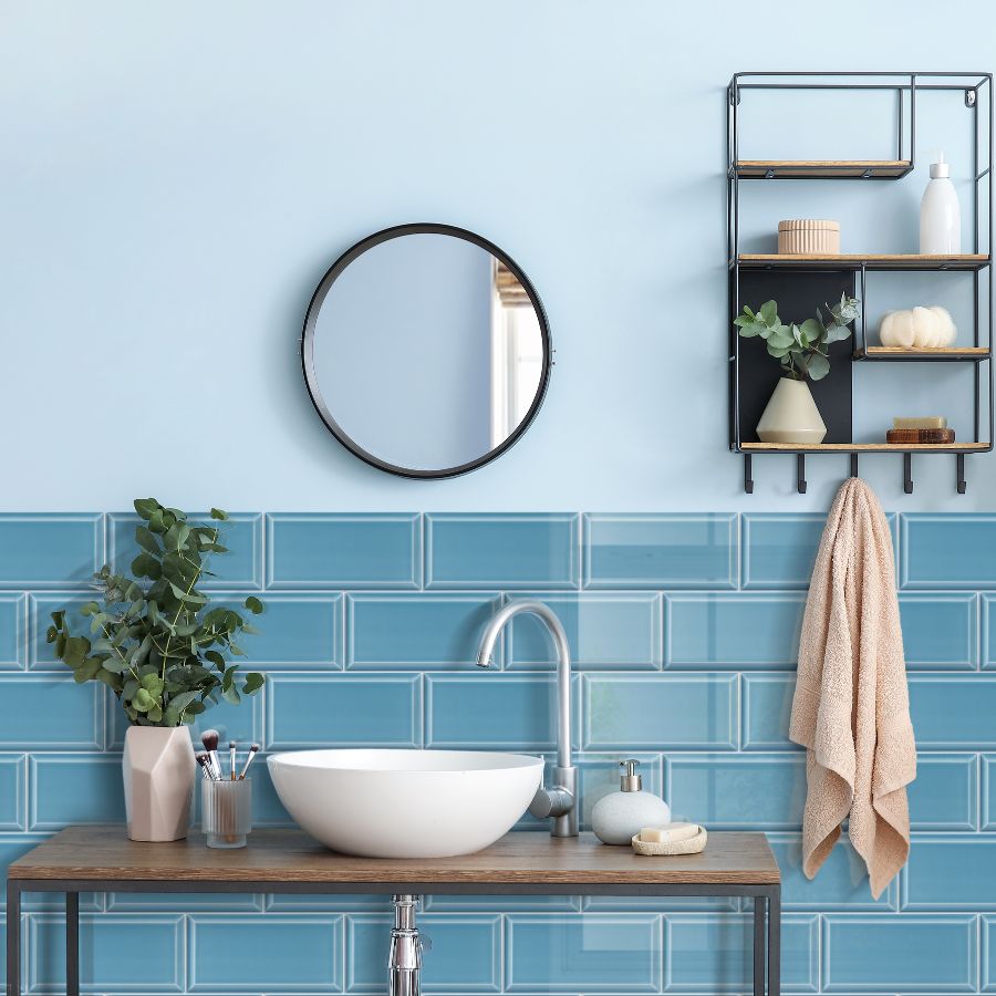 Azulejo Biselado M10x20 | Azul 730 Brilhante