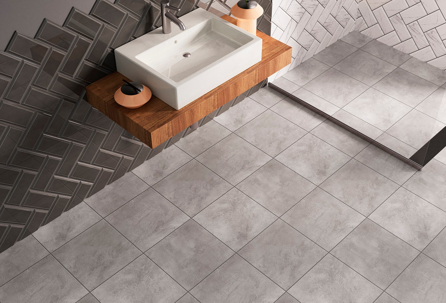 Buxiel Floor Tile 33,5x33,5 | Grey MIX Matt