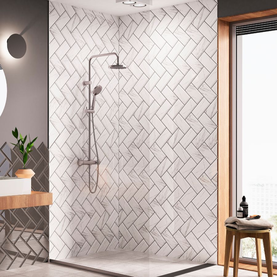 Carrara Bevelled Wall Tile M10x20 | Design MIX