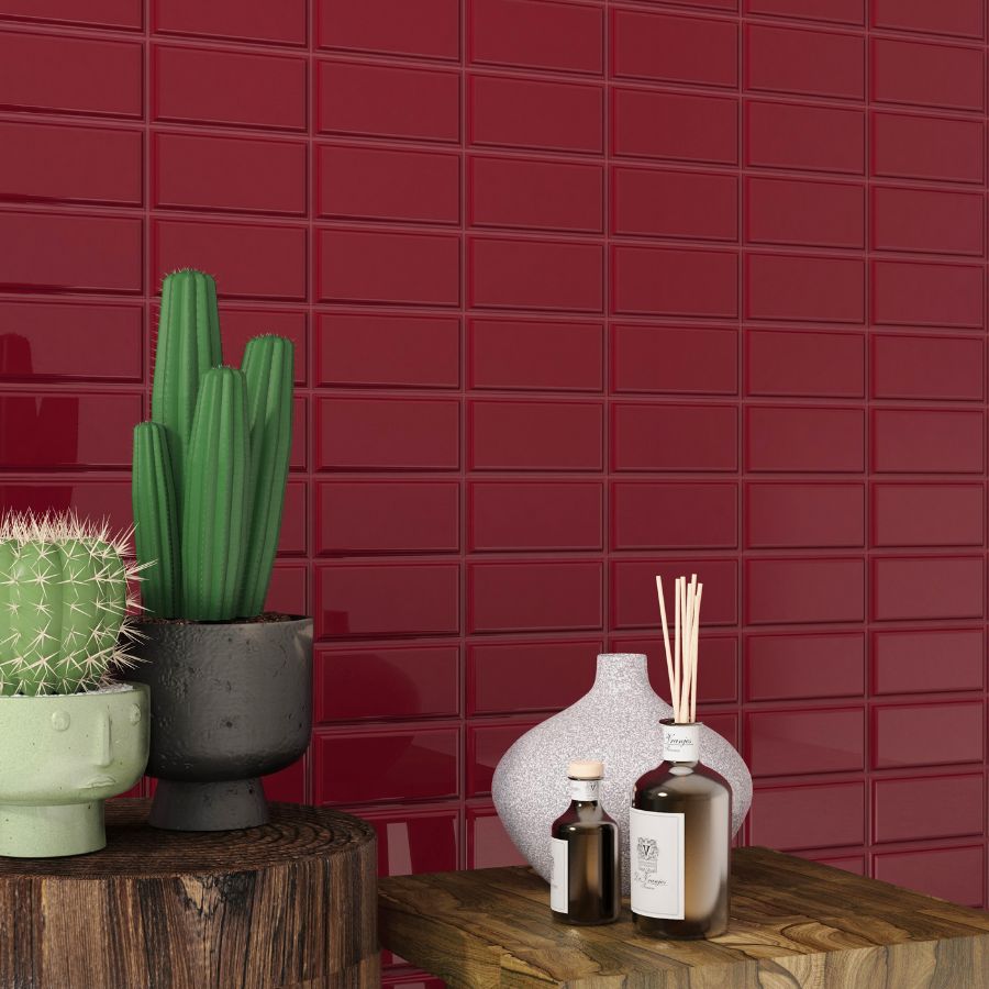 Bevelled Wall Tile 7,5x15 | Ruby 3400 Glossy