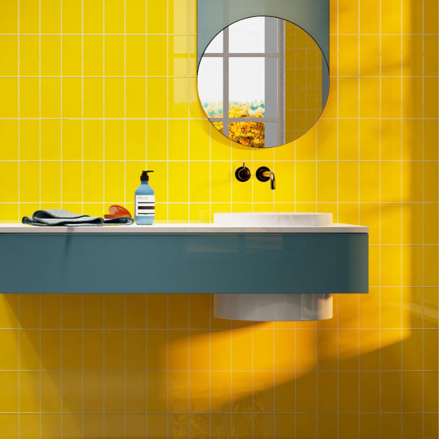 Plain Wall Tile 7,5x15 | Yellow 3600 Glossy