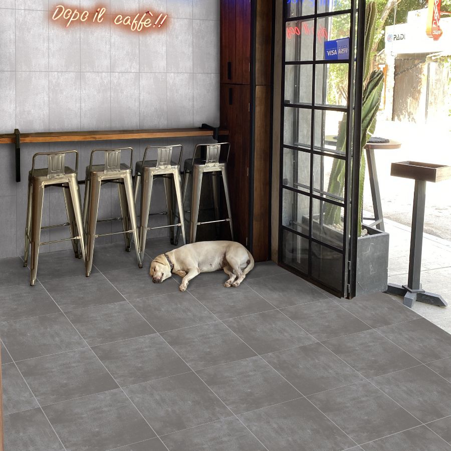Carrelage Sol Cimento 33,5x33,5 | Anthracite MIX Mat