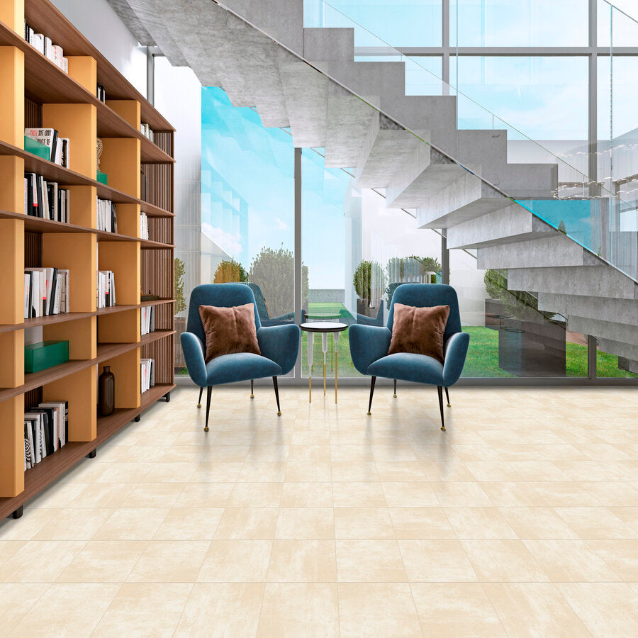 Cimento Floor Tile 33,5x33,5 | Beige MIX Matt