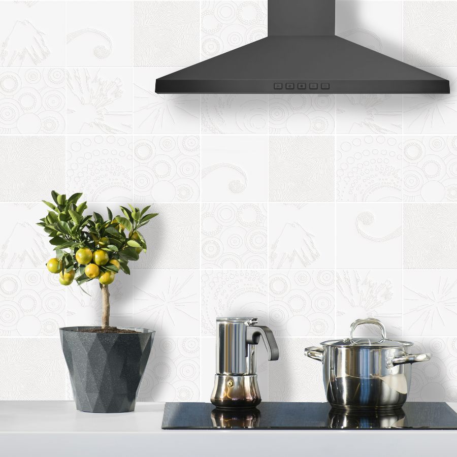 Galaxy Wall Tile 20x20 | White Design 01 Matt