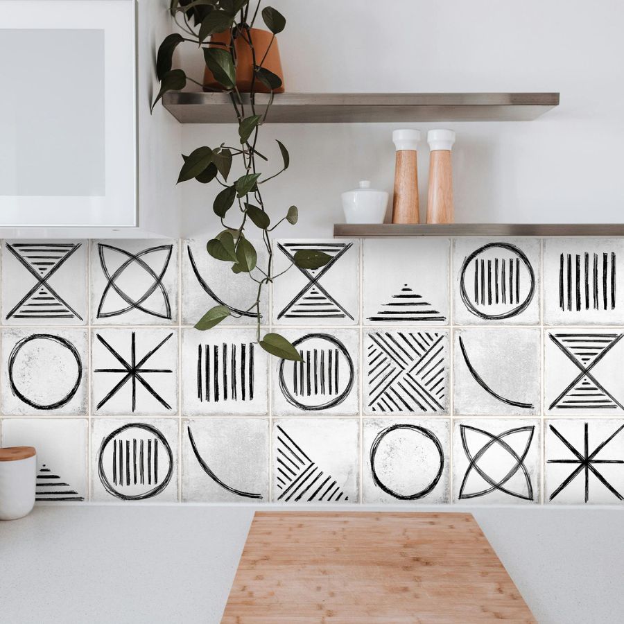 Inca Wall Tile 15x15 | White Design MIX Matt