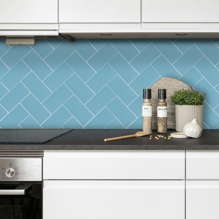 Plain Wall Tile 7,5x15 | Blue 1350 Glossy