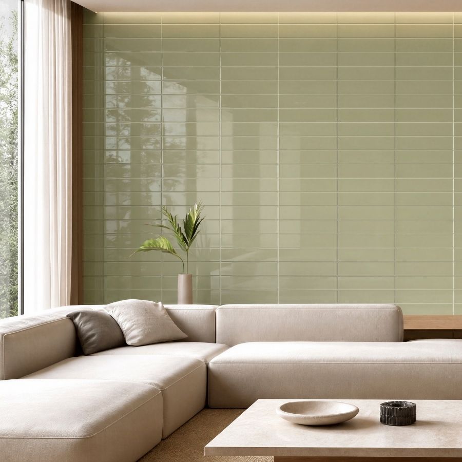 Azulejo Liso M10x40 | Verde Alga 3370 Brilhante