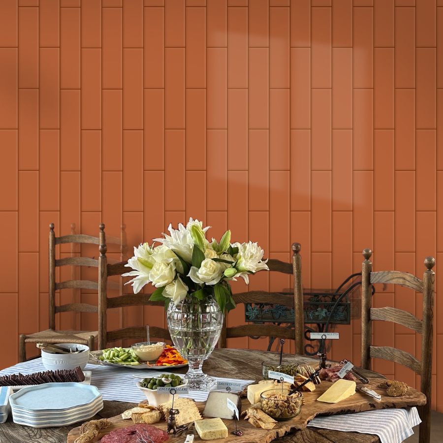 Azulejo Liso M7,5x30 | Laranja Deserto 3450 Brilhante
