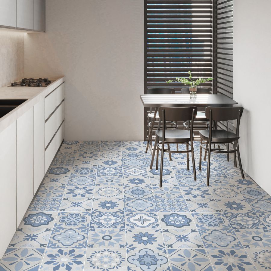 Monserrate Floor Tile 33,5x33,5 | Blue Matt