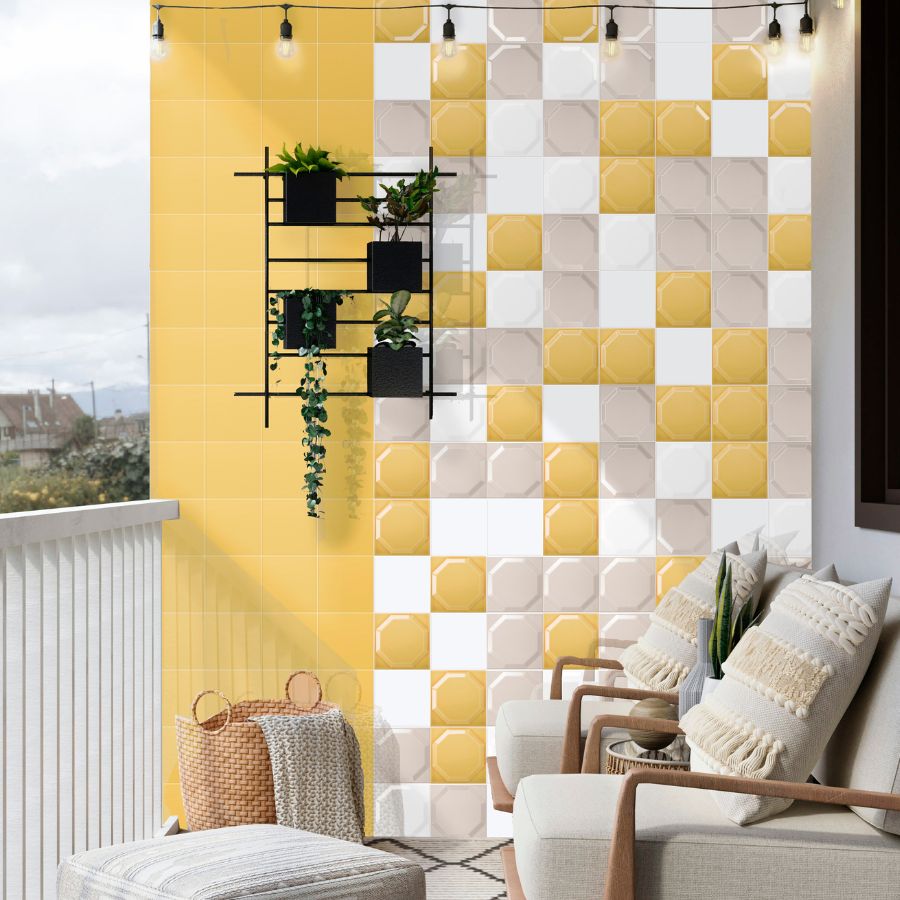 Octagon Wall Tile 15x15 | Mustard 920 Glossy