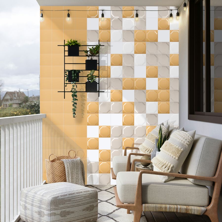 Octagon Wall Tile 15x15 | Mustard 920 Glossy