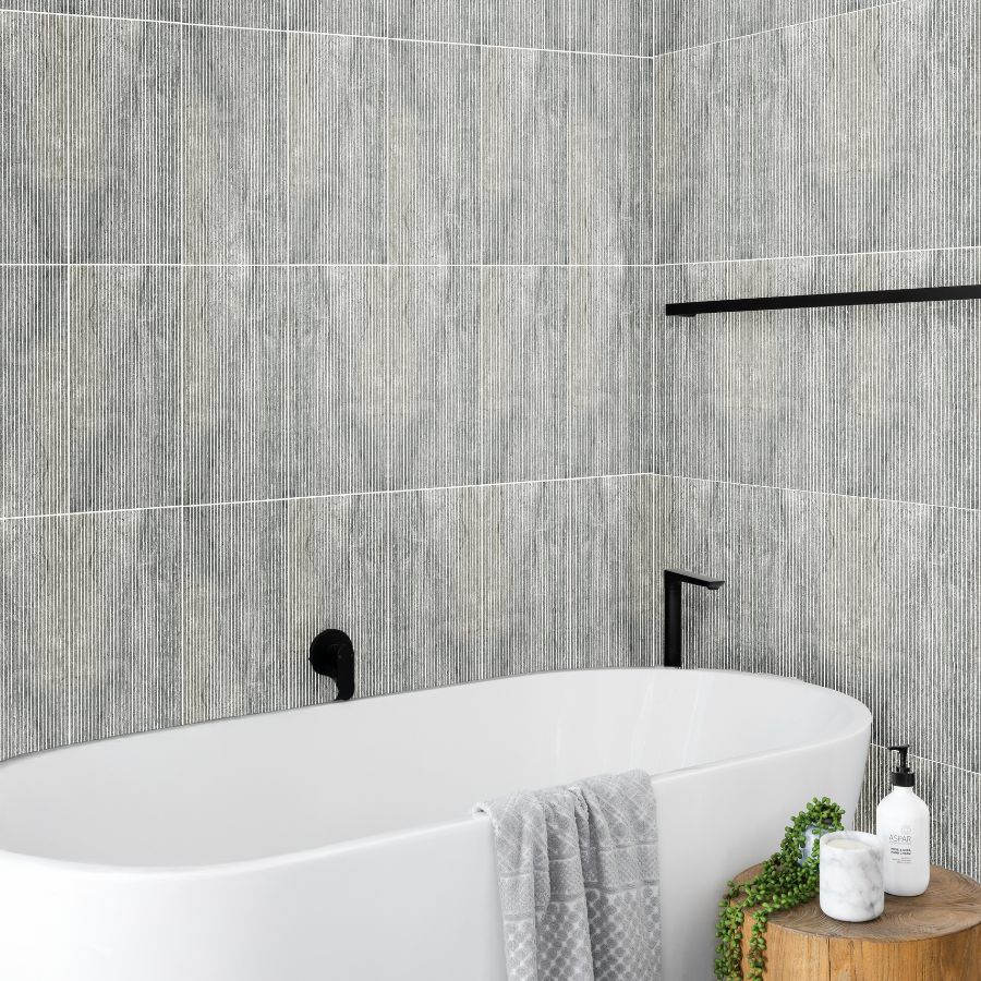 Carrelage Mural Stone 20x40 | Anthracite Décor MIX Mat
