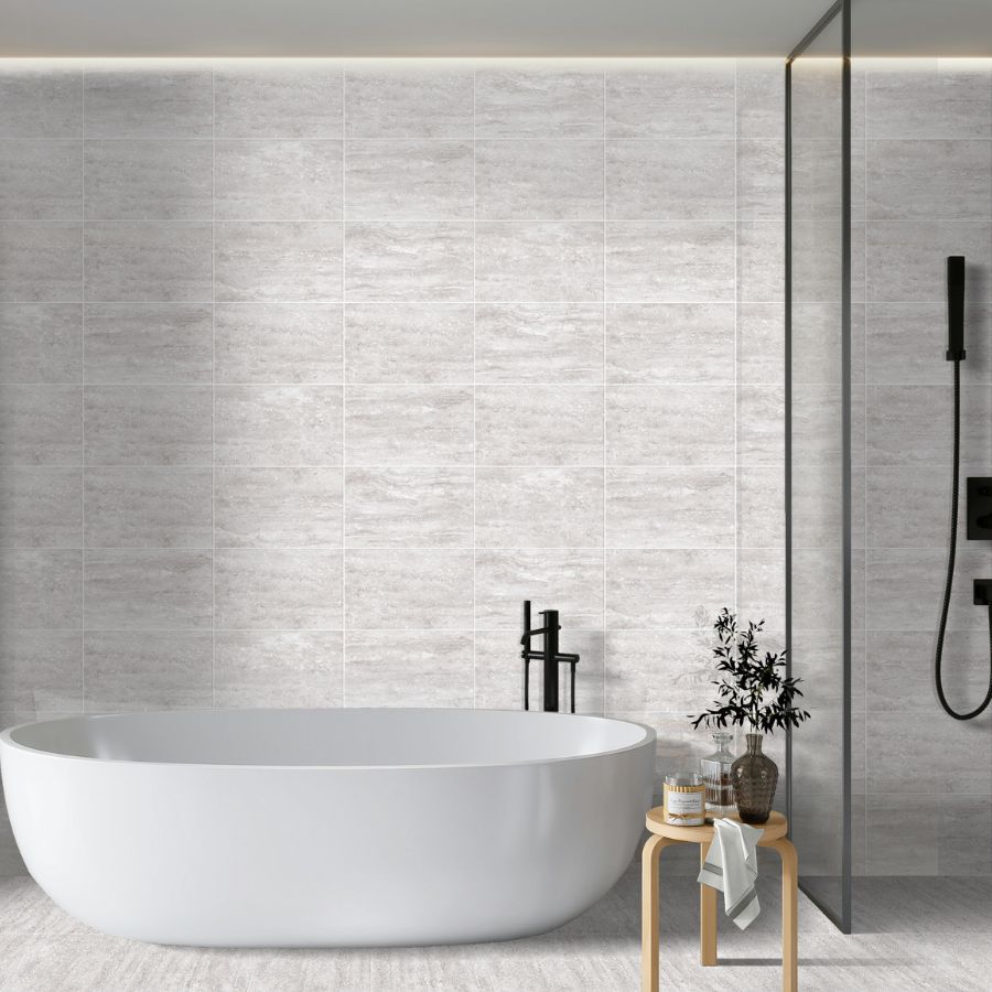 Azulejo Toscana 25x40 | Cinza MIX Brilhante