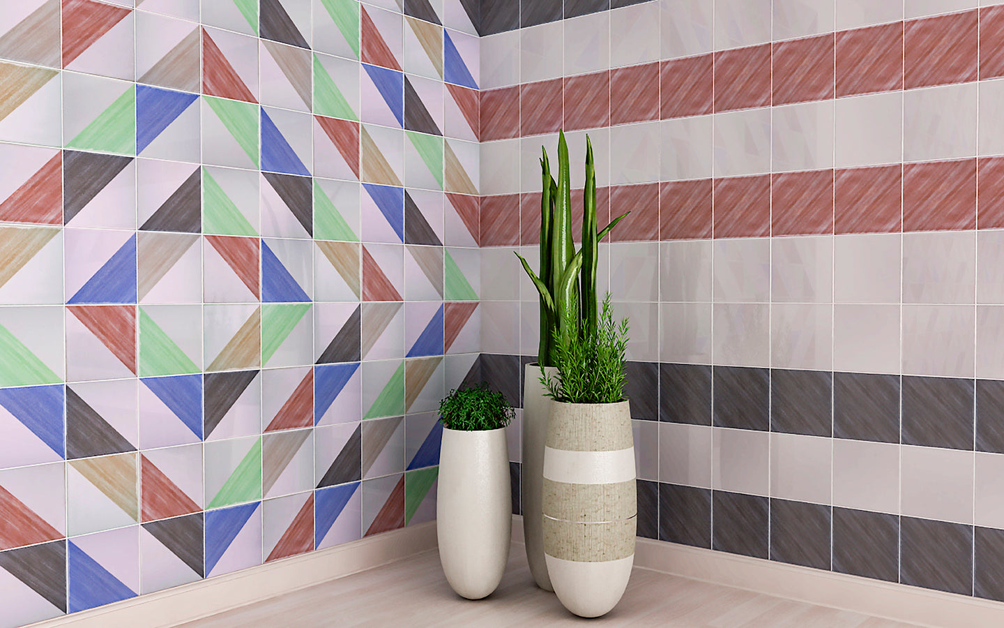 Triangle Rustique Wall Tile M15x15x0,8 | Design 04 Matt