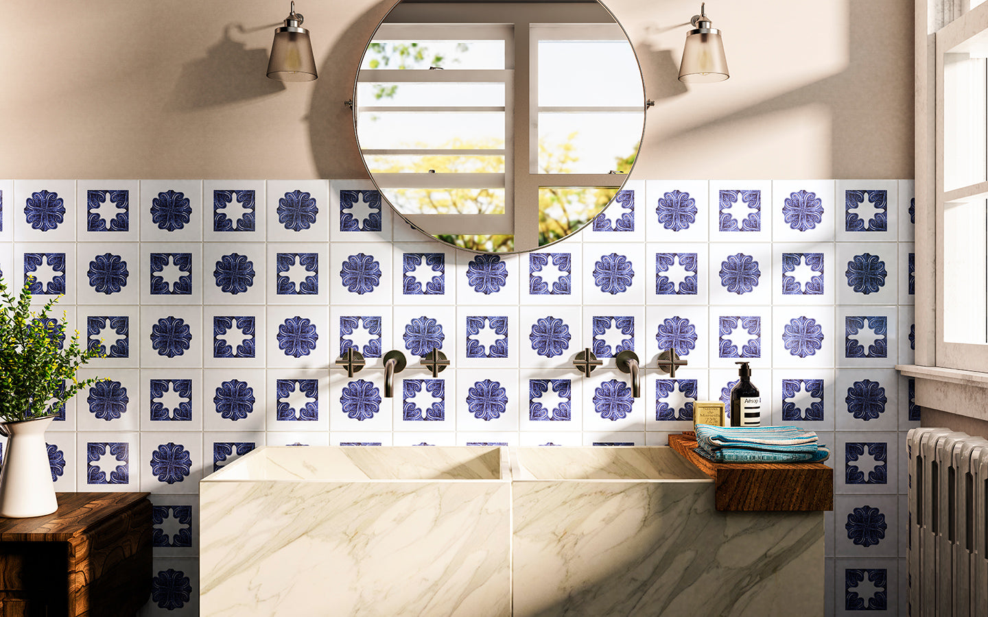 Viana Wall Tile 15x15 | Design 02A Glossy