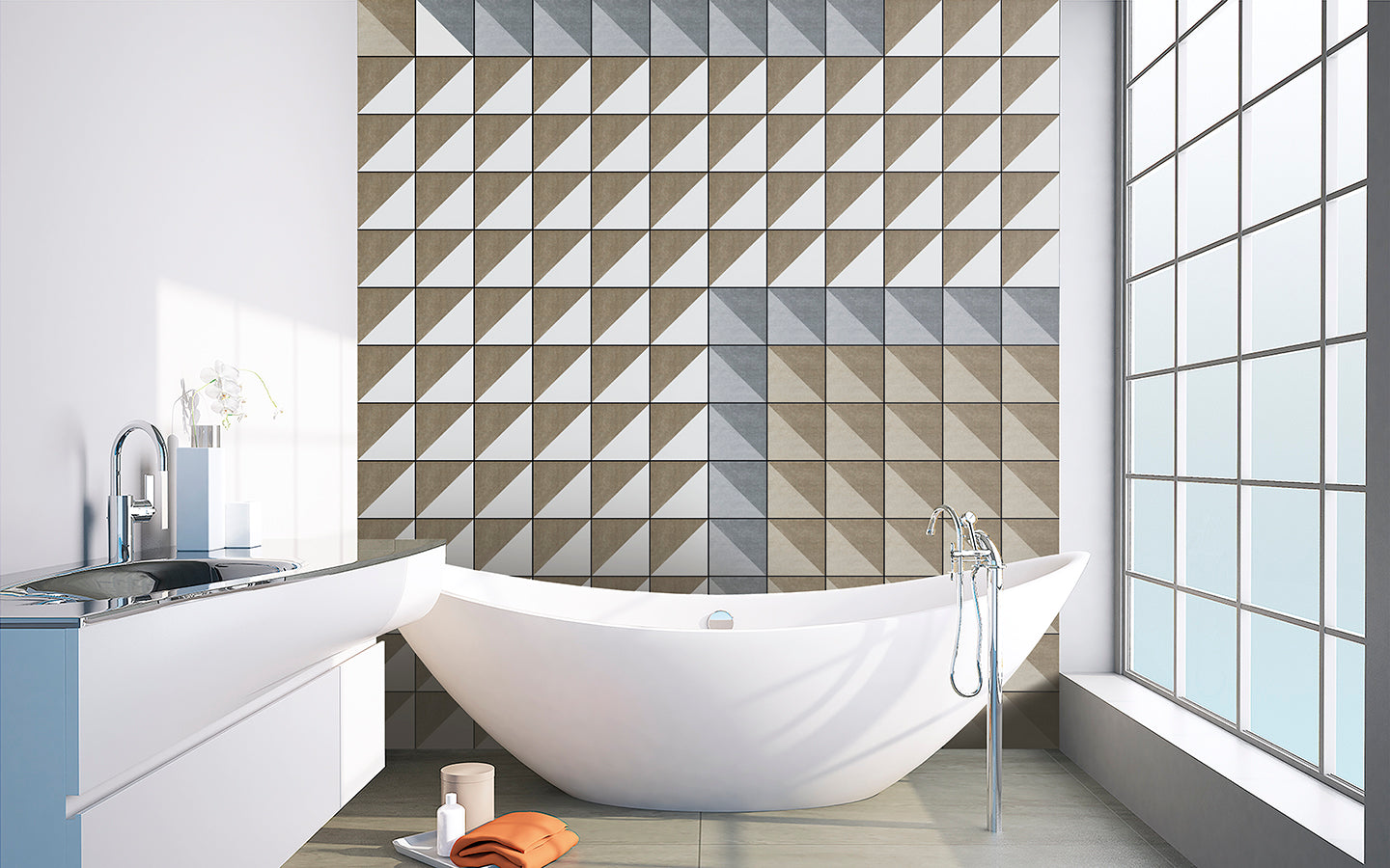 Bergen Wall Tile 15x15 | Grey Design 02 Matt