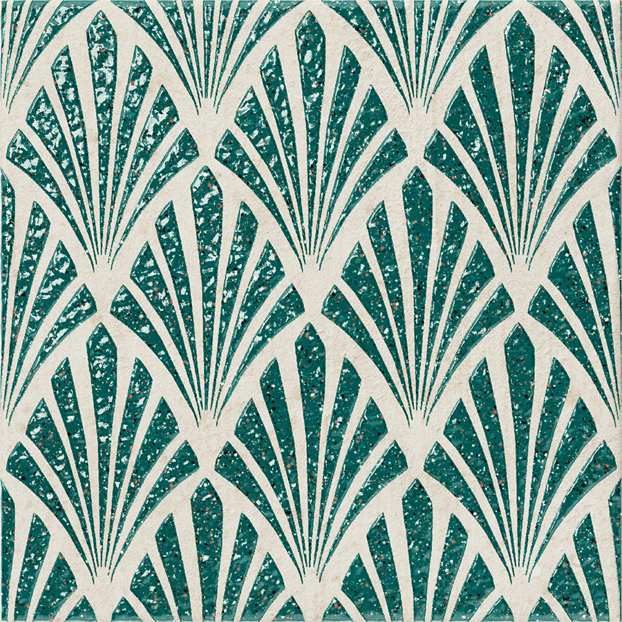 Palma Wall Tile 15x15 | Design Green MIX Glossy over Matt