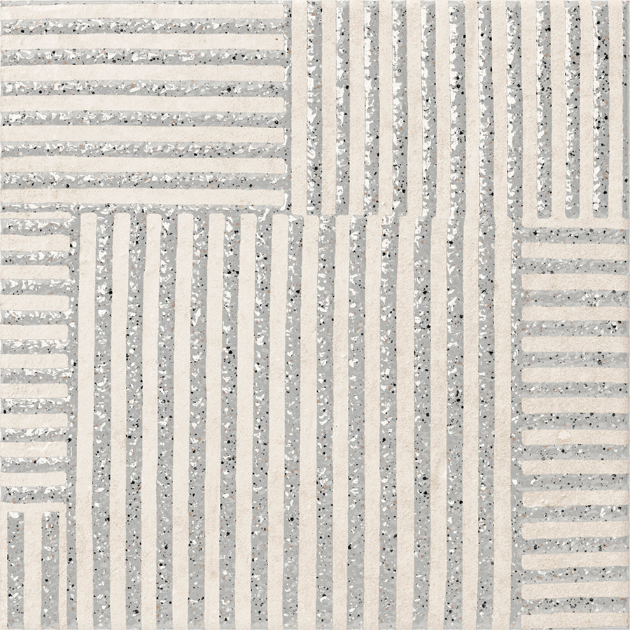 Palma Wall Tile 15x15 | Design Grey MIX Glossy over Matt