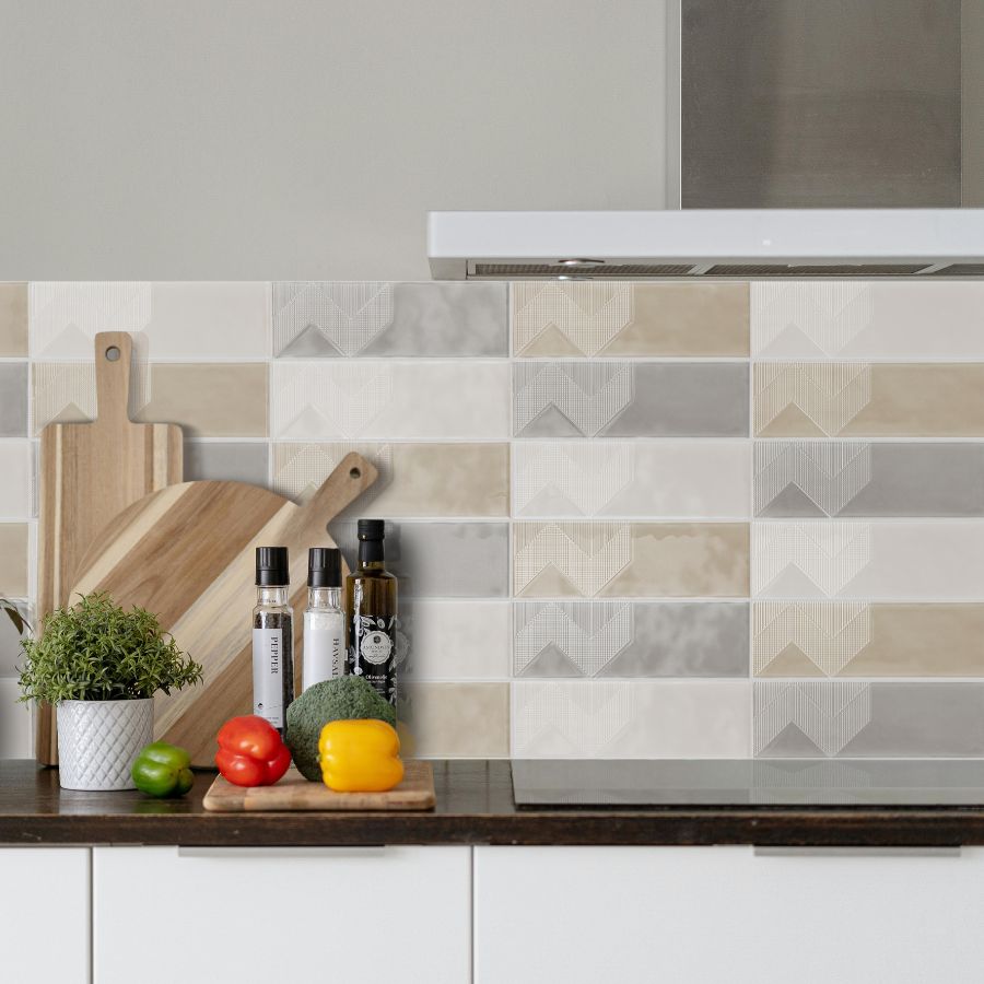 Azulejo Deep Emotion M10x30 | Creme 510 Desenho 03
