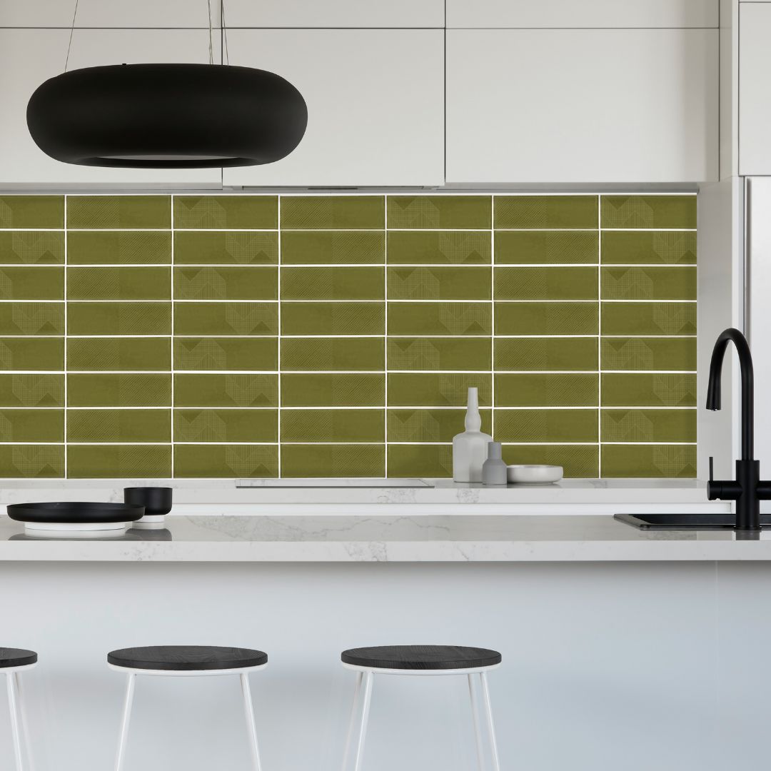 Deep Emotion Wall Tile M10x30 | Green 820 Design 02