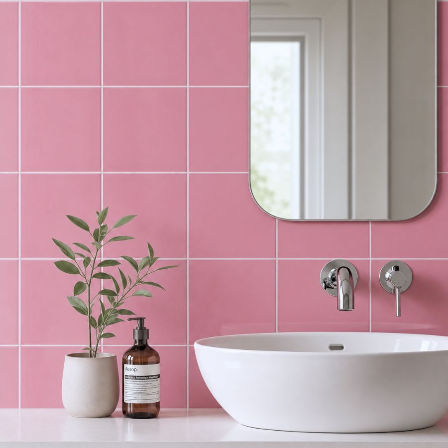 Plain Wall Tile 20x20 | Pink 380 Glossy