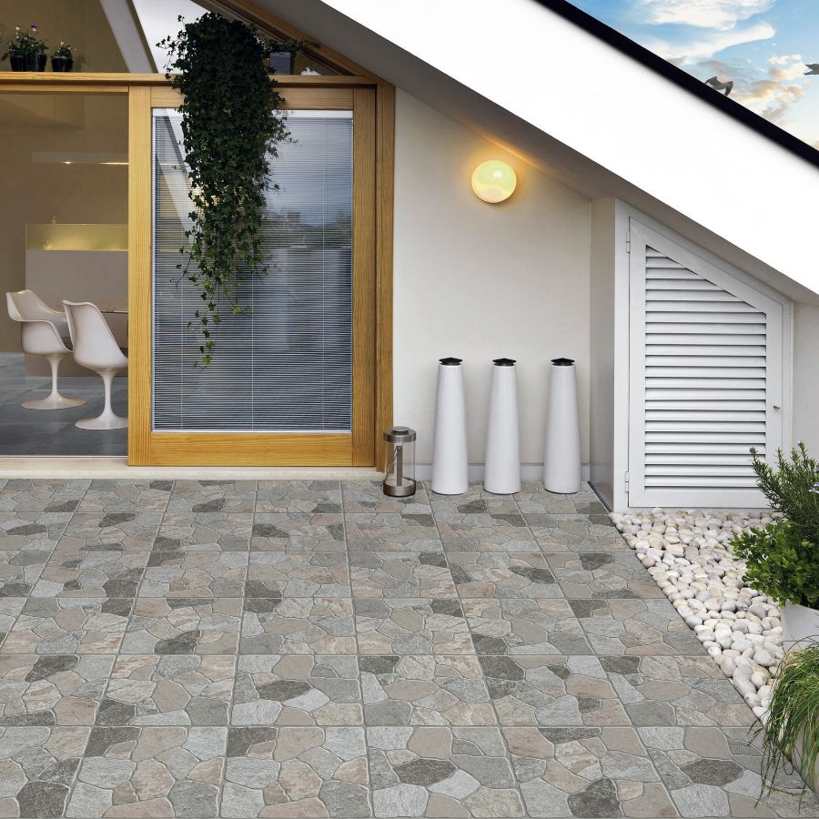 Melides Floor Tile 33,5x33,5 | Grey MIX Matt