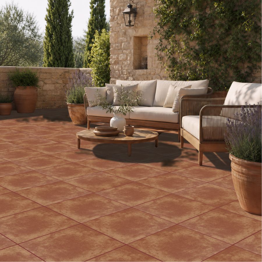 Toulon Hard Floor Tile 33,5x33,5 | Rosso MIX Matt